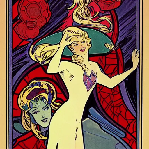 Prompt: elsa. well composed, clean elegant painting, beautiful detailed face. comic book art by steve ditko and jack kirby and ( alphonse mucha )