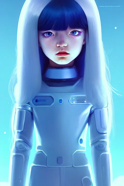 Prompt: perfect android girl family, explorer suit, artgem, scifi, futuristic design, bae suzy, long white hair!!!, blue eyes,, full body character design, cinematic lighting, highly detailed, artstation, divine, by huifeng huang, beeple, goro fujita, smooth gradient.
