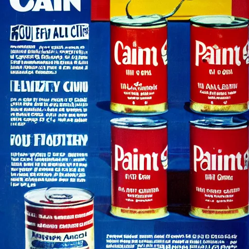 Image similar to can of paint ad, modern, catalogue