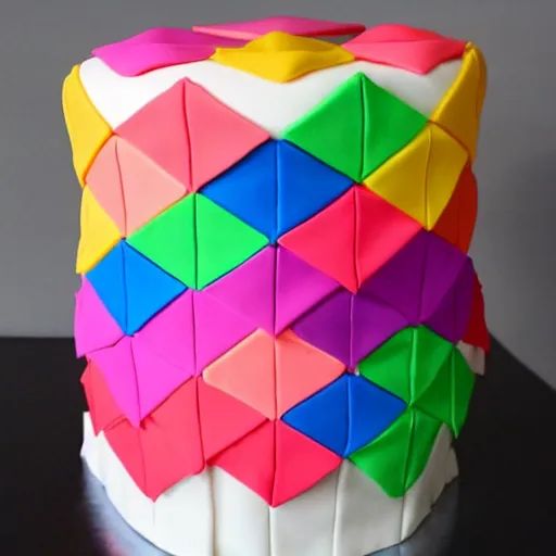 Image similar to minimalist origami cake colorful by amaury guichon