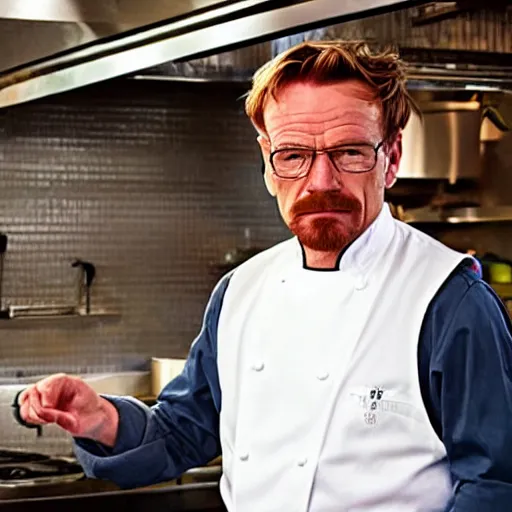 Image similar to Walter White as Chef Gordon Ramsey,