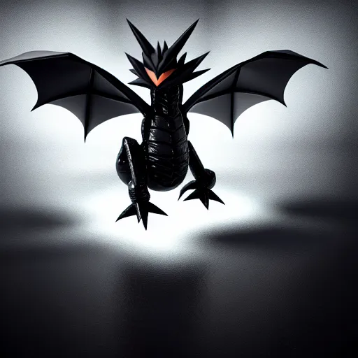 Image similar to dark black dragon pokemon , 3d render , highly detailed , octane render , 4k , HD