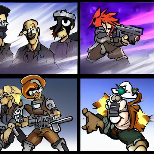 Image similar to timesplitters in the style of chrono trigger, concept art