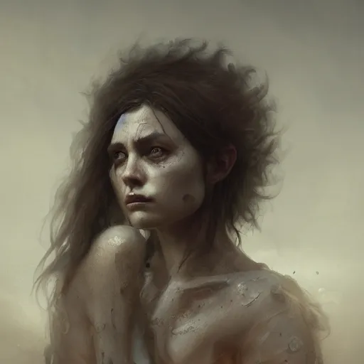 Prompt: portrait of a woman, gritty, gloomy, pain, gritty, sad, intricate, elegant, highly detailed, digital painting, artstation, concept art, matte, sharp focus, illustration, octane render, unreal engine, art by aenaluck and roberto ferri and greg rutkowski, epic fantasy, digital painting
