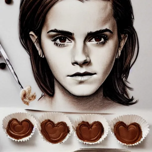 Image similar to emma watson draw with chocolate and icing.