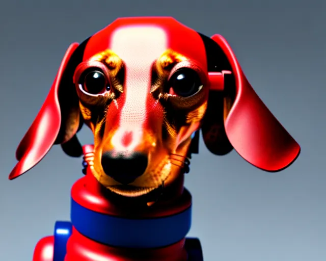 Prompt: dachshund robot, 4 k