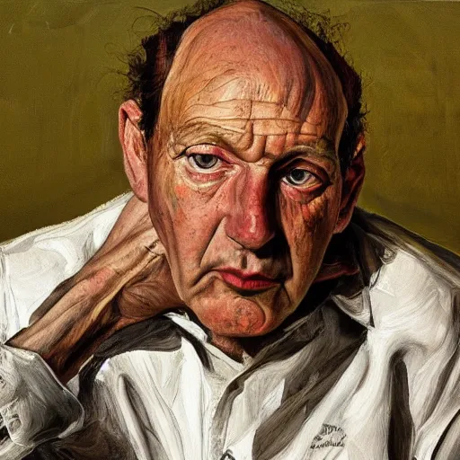 Image similar to high quality high detail painting by lucian freud, hd, warren ellis