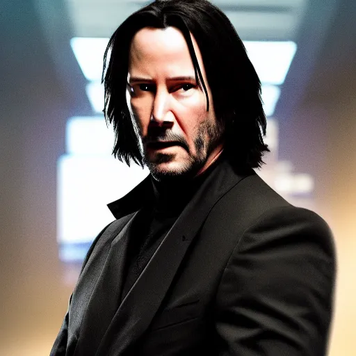 Image similar to keanu reeves as nick fury, 4 k, high detail, high - resolution photograph, professional photography, ultra - detail