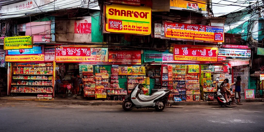 Image similar to a background of convenient store on bangkok street photography created for the short film the witness, directed by alberto mielgo for netflix