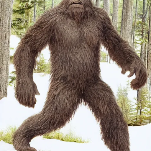 Image similar to hyperrealistic photo of bigfoot