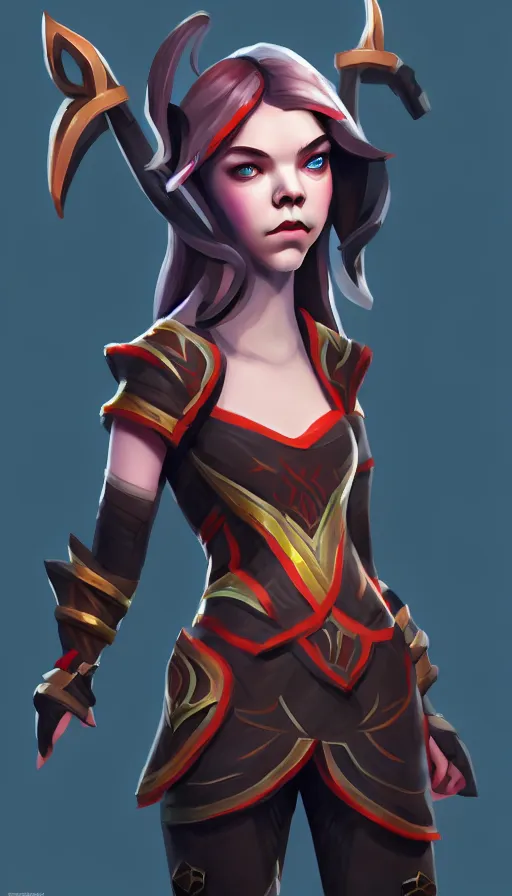 Image similar to anya taylor - joy as dota 2 game character, symmetrical, dota 2 gameplay, artstation trending, sense of awe