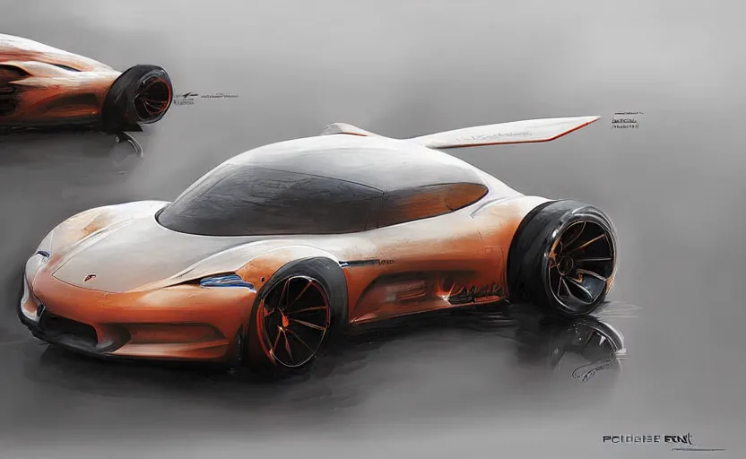 Prompt: concept car by porsche and airbus , digital art, ultra realistic, ultra detailed, art by greg rutkowski