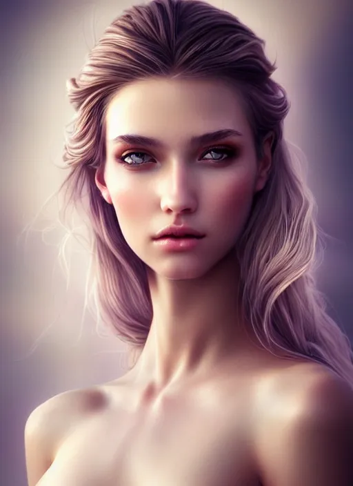 Image similar to a gorgeous female photo, professionally retouched, soft lighting, wearing a feather dress, realistic, smooth face, perfect eyes, wide angle, sharp focus on eyes, 8 k high definition, insanely detailed, intricate, elegant, art by artgerm and wlop