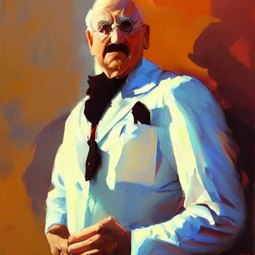 Image similar to greg manchess portrait painting of doctor eggman, medium shot, asymmetrical, profile picture, organic painting, sunny day, matte painting, bold shapes, hard edges, street art, trending on artstation, by huang guangjian and gil elvgren and sachin teng