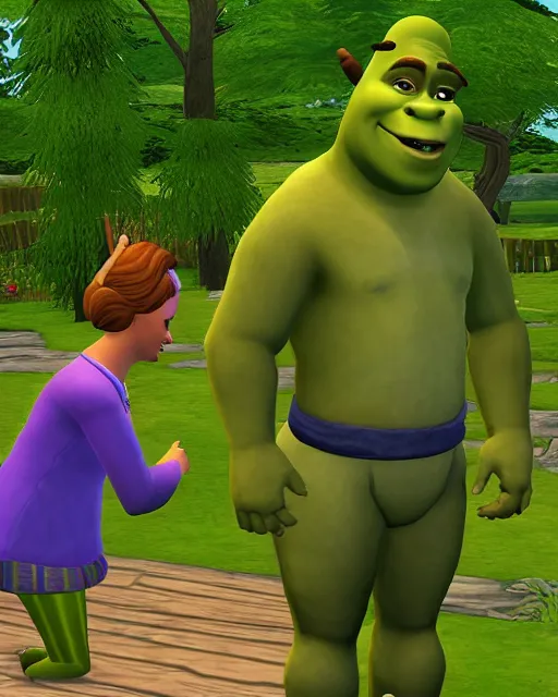 Image similar to shrek in the sims 3 has a problem