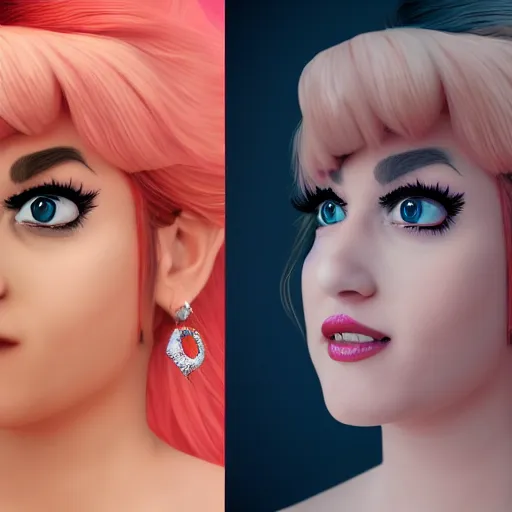 Prompt: if peach from super Mario was a real woman, real life, hyper realistic, 8k, portrait photo, studio lighting, art station