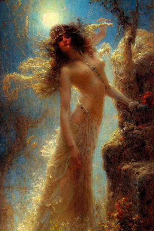 Image similar to dream of the endless. art by gaston bussiere.