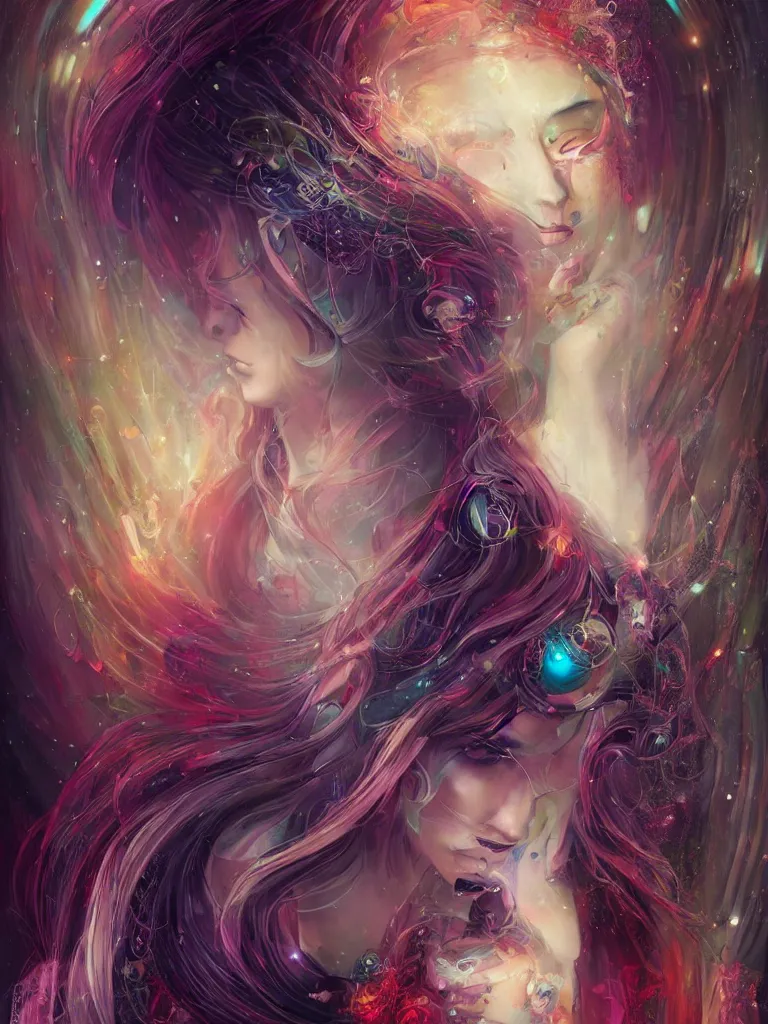 Image similar to realistic detailed image of zen mage, cyber sci - fi by anna dittmann, neo gothic, gothic, rich deep colors.