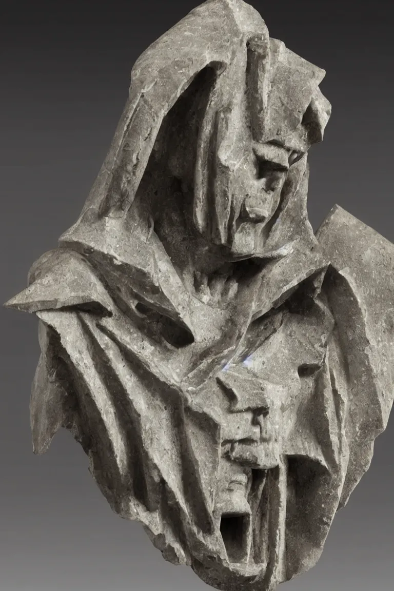 Prompt: a marble bust of the Decepticon Starscream from 4th century rome, museum lighting, sharp focus