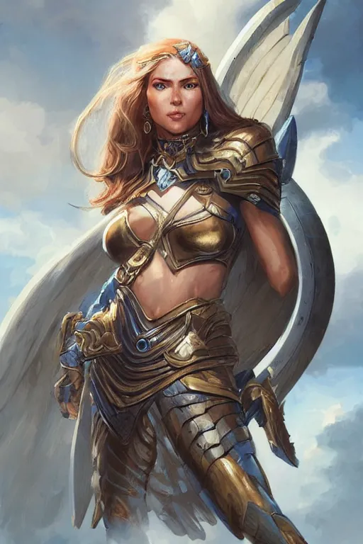 Image similar to amazon valkyrie athena, d & d, fantasy, portrait, highly detailed, headshot, digital painting, trending on artstation, concept art, sharp focus, illustration, art by artgerm and greg rutkowski and magali villeneuve