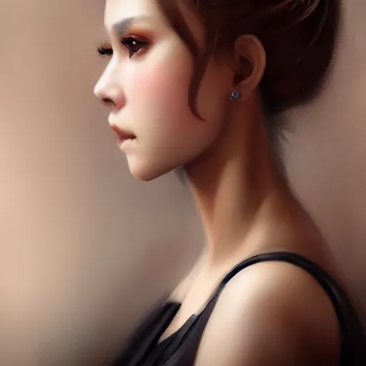 Image similar to a beautiful and elegant girl by wlop, dream, closeup headshot, 8 k, high detailed, ultra - realistic painting, trending on artstation, cg rendering.