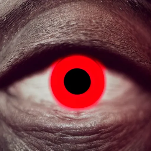 Image similar to a man with red glowing eyes