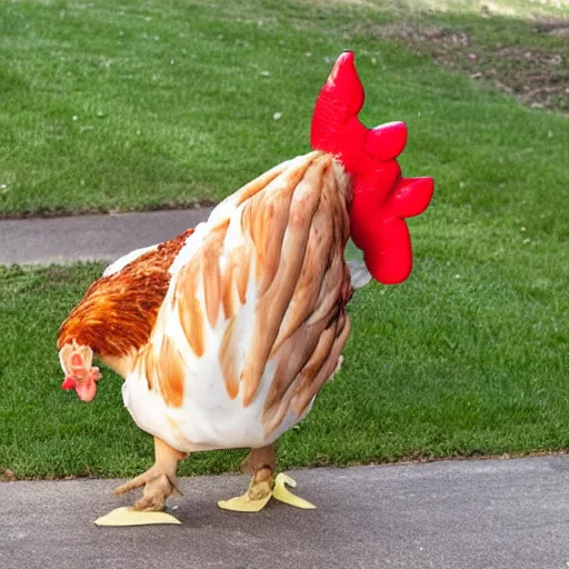 Image similar to chicken dressed as an inmate