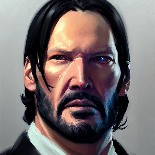 Prompt: greg manchess portrait painting of john wick as overwatch character, medium shot, asymmetrical, profile picture, organic painting, sunny day, matte painting, bold shapes, hard edges, street art, trending on artstation, by huang guangjian, gil elvgren, ruan jia, greg rutkowski, gaston bussiere