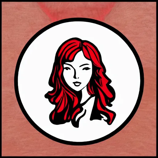 Prompt: wendy's red head girl logo