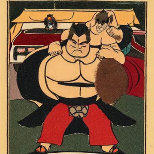 Prompt: dracula as a sumo wrestler