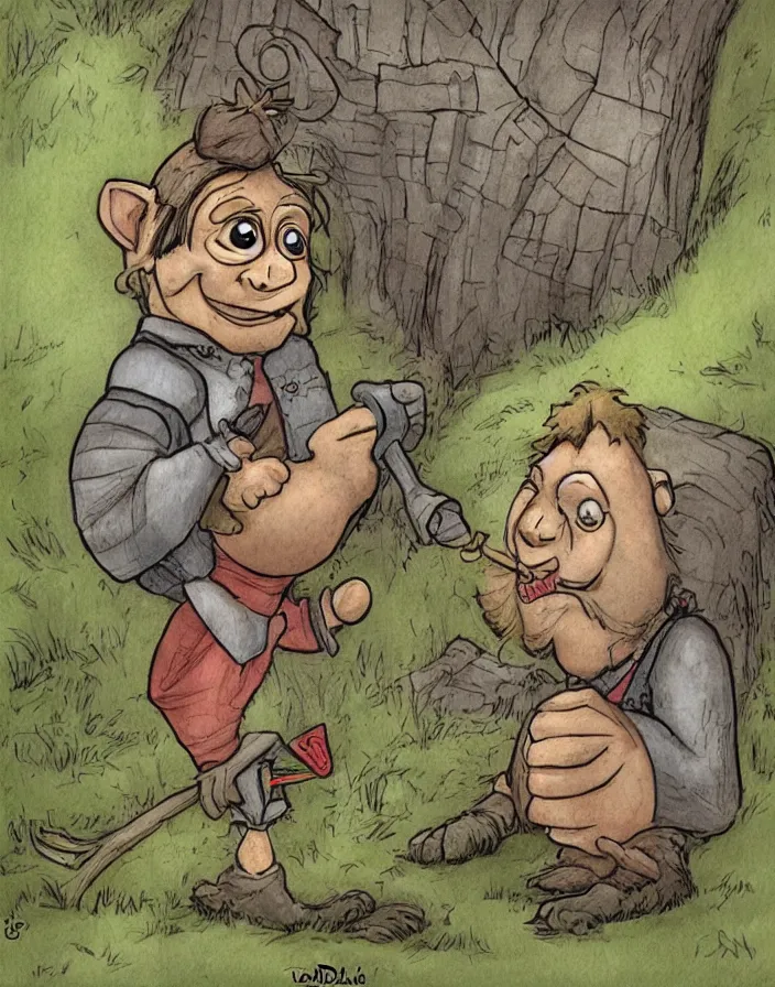 Prompt: single, cute little troll, by Tony Diterlizzi