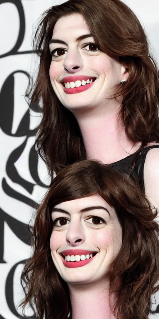 Image similar to Anne Hathaway as a rock singer on the stage