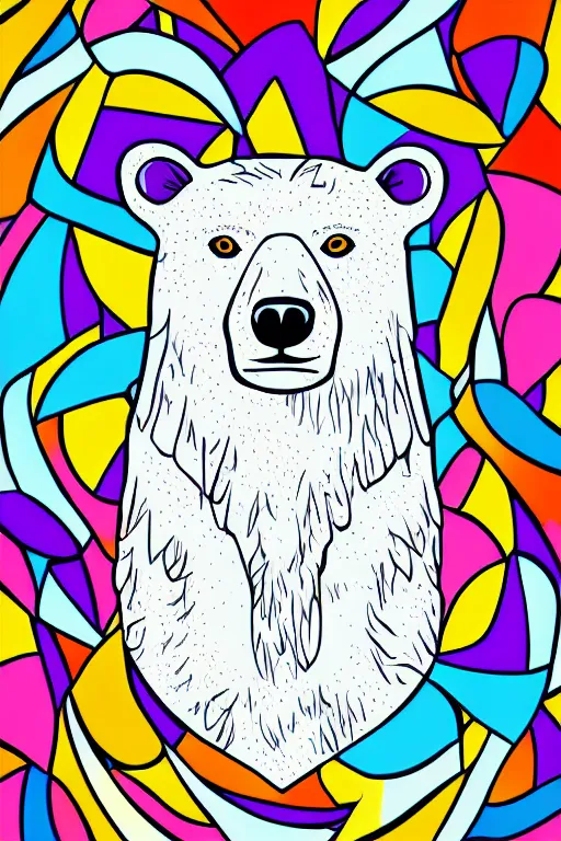 Image similar to Portrait of a polar bear, knight, medieval, sticker, colorful, illustration, highly detailed, simple, smooth and clean vector curves, no jagged lines, vector art, smooth