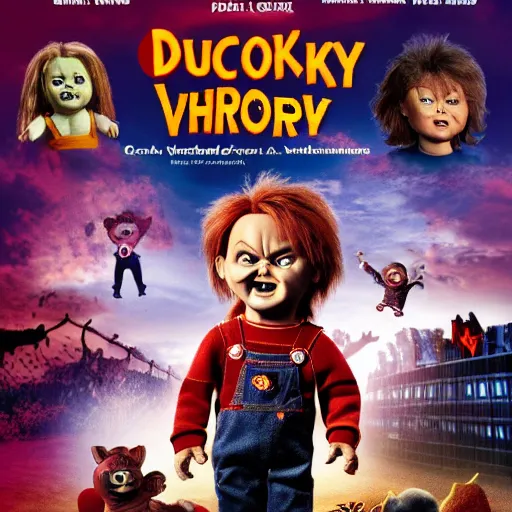 Image similar to Chucky versus Demonic Toys movie poster