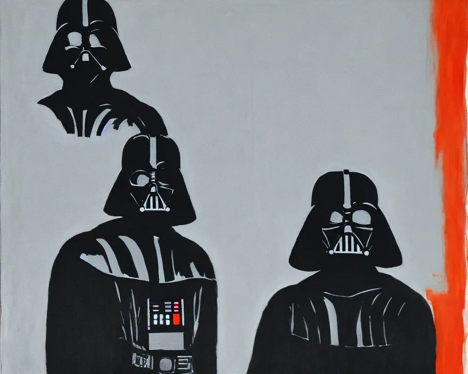 Prompt: Darth Vader in Mark Rothko style