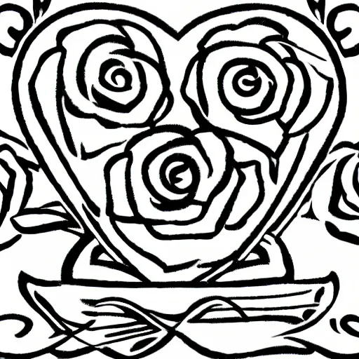 Prompt: a logo of roses, logo design, black and white liners