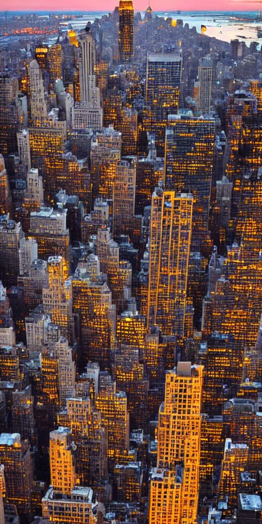 Image similar to new york city at sunset