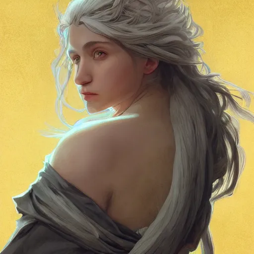 Prompt: winds of winter, au naturel, yellow eyes, hyper detailed, digital art, trending in artstation, cinematic lighting, studio quality, smooth render, unreal engine 5 rendered, octane rendered, concept art, smooth, sharp focus, illustration, art by artgerm and greg rutkowski and alphonse mucha and ian sprigger and wlop and krenz cushart