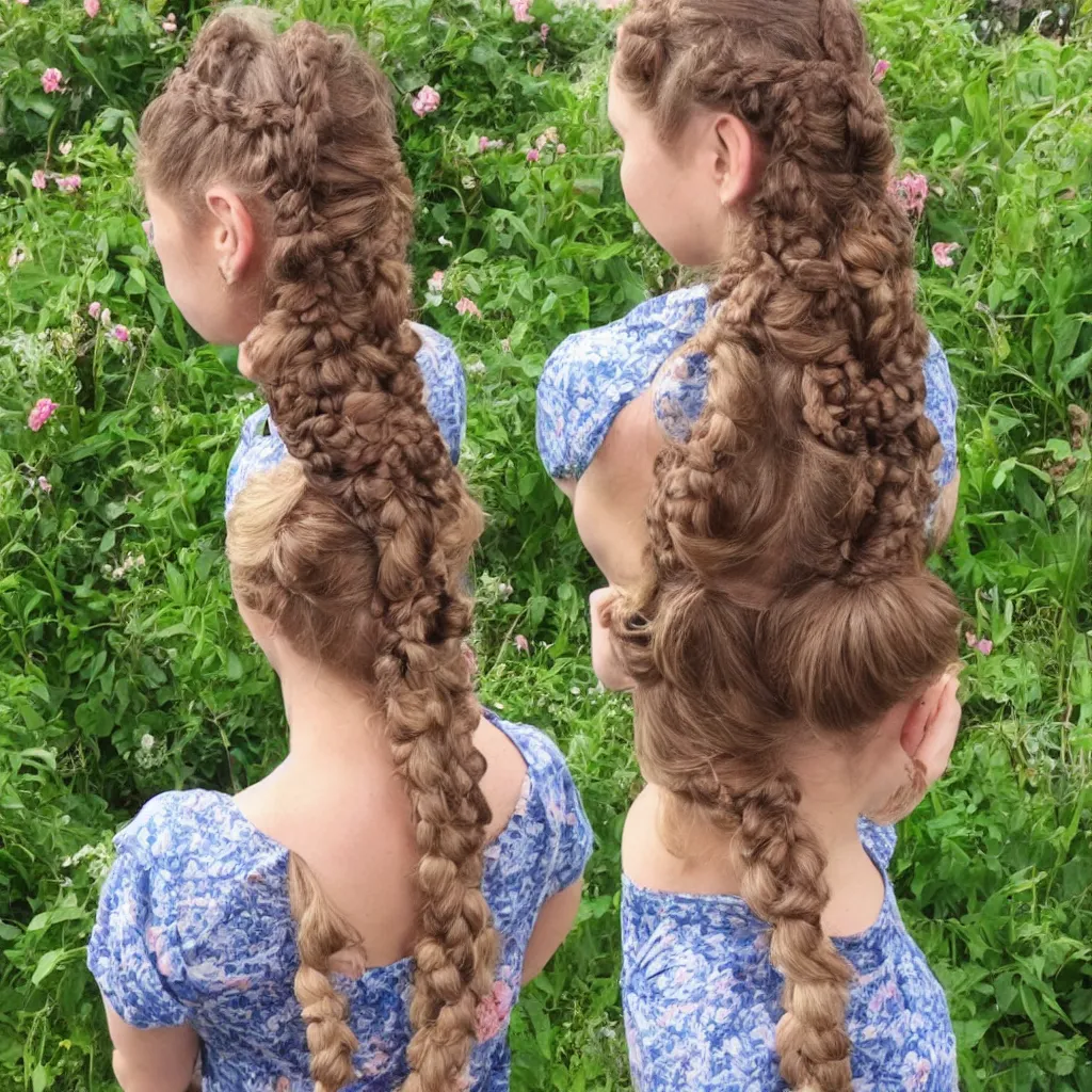 Image similar to plaited hair in the shape of an english garden