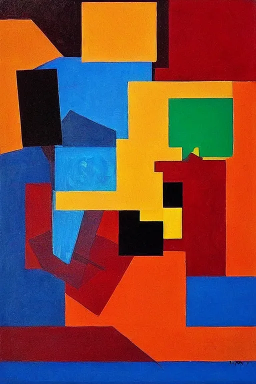 Prompt: “Suprematist painting by Nikolay Suetin”