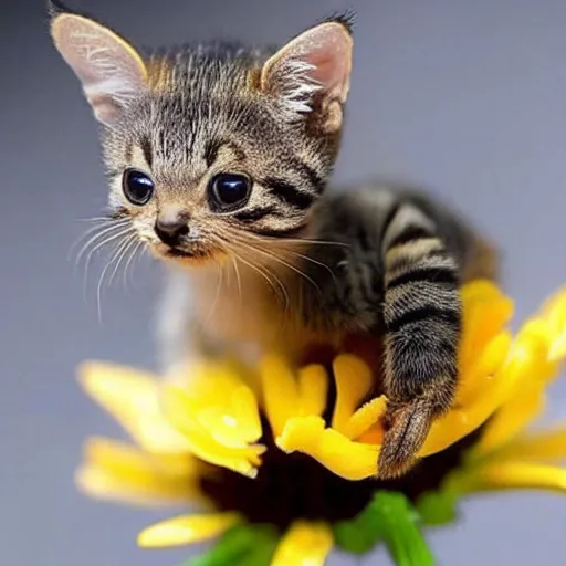 Image similar to photo of world's smallest cat the size of a honeybee