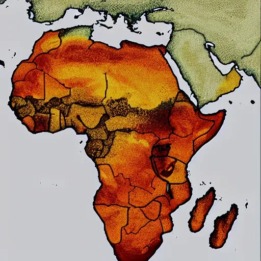 Image similar to someone didn't bless the rains down in africa, therefore setting africa on fire