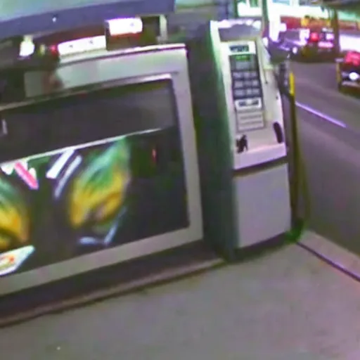 Image similar to gas station cctv footage of cat in a tank