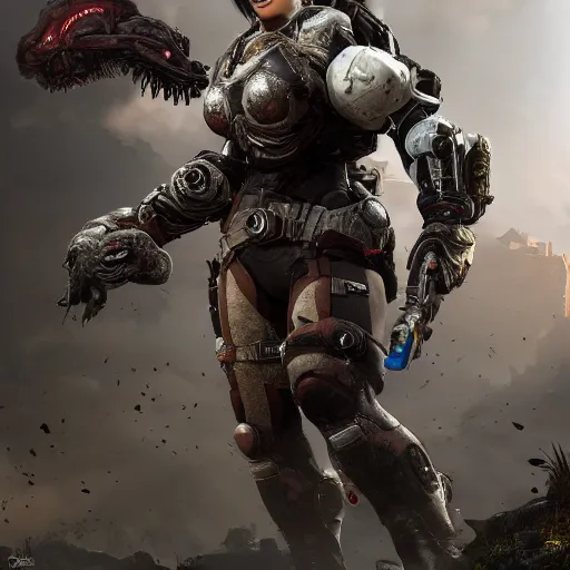 Image similar to veloceraptor in gears of war destiny 2 overwatch witcher 3 god of war tomb raider cyberpunk 2 0 7 7 doom, highly detailed, extremely high quality, hd, 4 k, professional photographer, 4 0 mp, lifelike, top - rated, award winning, realistic, detailed lighting, detailed shadows, sharp, edited, corrected, trending