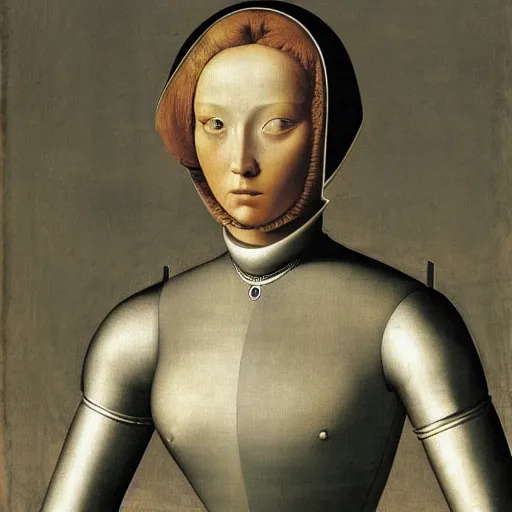 Image similar to a portrait of a female android by giovanni bellini