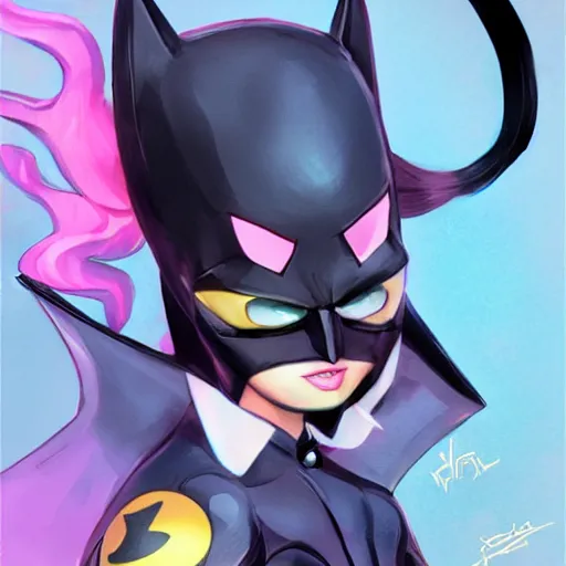 Image similar to Batman as a Hello Kitty, by Stanley Artgerm Lau, WLOP, Rossdraws, James Jean, Andrei Riabovitchev, Marc Simonetti, Yoshitaka Amano, ArtStation, CGSociety,