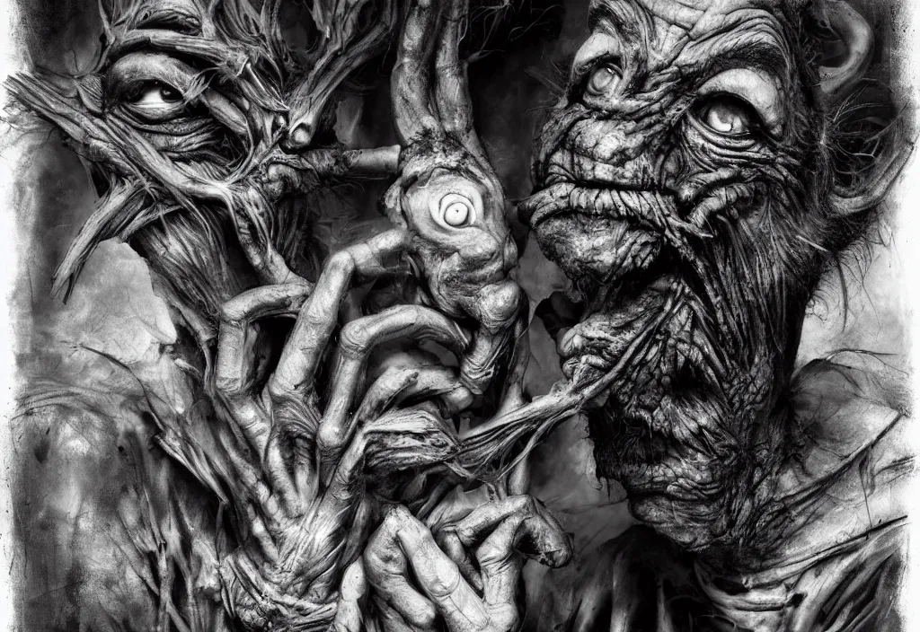 Image similar to full frame dr. seuss characters, photo, h. r. giger, by lee jeffries