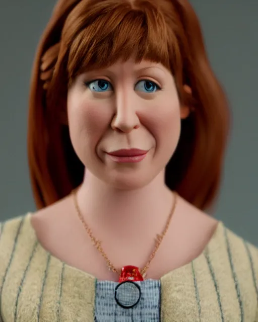 Image similar to erin hannon as a muppet. highly detailed felt. hyper real photo. 4 k.