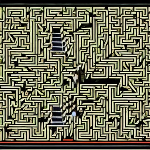 Prompt: a maze in the style of MC Escher