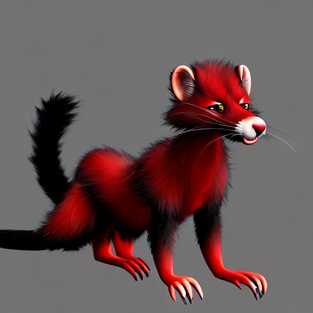 Image similar to furry - male - red - black - weasel - geistcaller - fursona uhd ue 5 visual novel pc game expressions, photorealistic